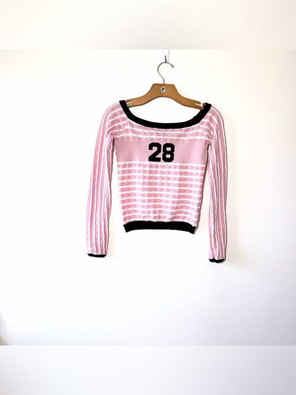 Forever 21 Pink and White Striped Sweater